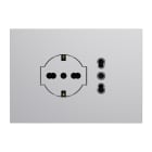 URMET - Kit supporto+placca Lybra con presa P40 Clean 2P+T 16A 250V e presa P11-P17 3 moduli Alluminio