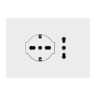 URMET - Kit supporto+placca Lybra con presa P40 Clean 2P+T 16A 250V e presa P11-P17 3 moduli Bianco
