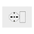 URMET - Kit supporto+placca Lybra con presa P40 Clean 2P+T 16A 250V e pulsante 10A 3 moduli Bianco