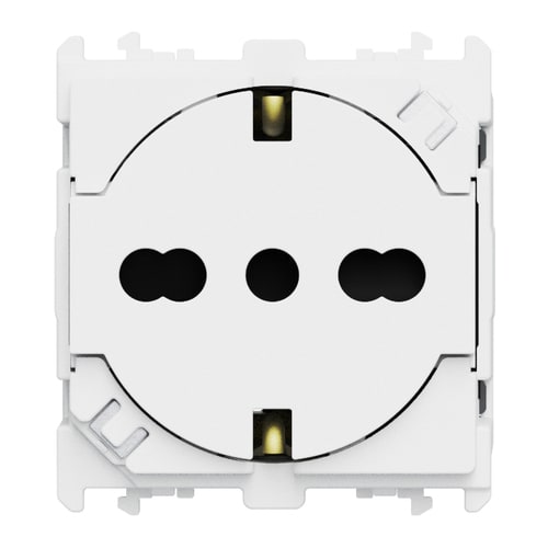 URMET - Presa universale P40 clean 2 moduli 2P+T 16A-250V Lybra Bianco 27991.B