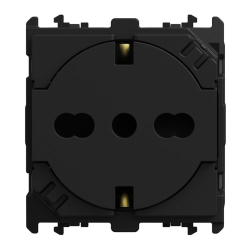 URMET - Presa universale P40 clean 2 moduli 2P+T 16A-250V Lybra Nero