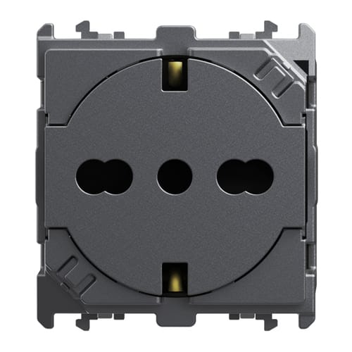 URMET - Presa universale P40 clean 2 moduli 2P+T 16A-250V Lybra Titanio
