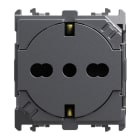 URMET - Presa universale P40 clean 2 moduli 2P+T 16A-250V Lybra Titanio