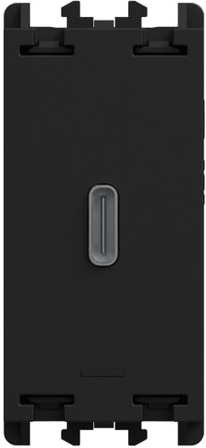 URMET - Unità di alimentazione con due uscite USB per Kit Tipo "A" e Tipo "C" 1 modulo 5V 3.0A 100-230V Lybra Nero 27993