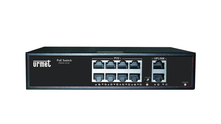 URMET - Switch 8 porte PoE 10/100m + 2 porte 10/100m serie EDGE 8X10/100 POE + 2 UPLING.