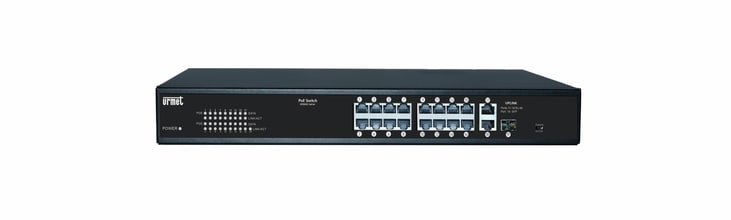 URMET - Switch 16 porte PoE 10/100m + 2 porte 10/100m serie EDGE SWITCH 16X10/100 POE + 2UPLING. 3000/403