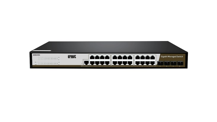 URMET - Switch 24 porte 10/100/1000 + 4 SFP PoE serie BACKBONE. 3000/454
