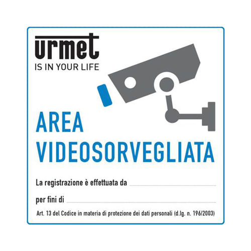 URMET - Cartello privacy con adeguamento GDPR a norma per la tua sicurezza online. 3000/884