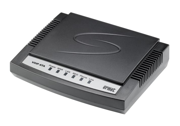 URMET - Interfaccia VoIP ATA 1 porta FXS e 1 porta FXO, sistema iPerVoice, standard IP/SIP, per gestione di 1 terminale analogico e di una linea analogica, 1 linea.