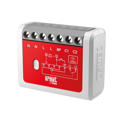 URMET - Modulo relè elettronico temporizzabile 1300W sistema Radio UP ad incasso con neutro MTR1300EB-UP RELO ZIGBEE C/VIT.