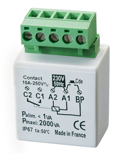 URMET - Modulo relè elettronico temporizzabile MTR2000E, 2000W, sistema filare ad incasso con neutro, RELO passo-p.so. 5454350