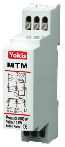 URMET - Modulo relè elettronico timer luci scale 2000W sistema filare da barra DIN con neutro MTM2000M.
