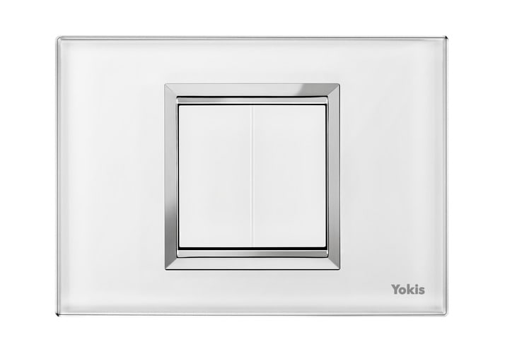 URMET - Trasmettitore a 2 pulsanti indipendenti, sistema Radio Power, a muro, estetica Nea Expì bianca, per scatole da incasso a 3 moduli TLM2T503P POWER:TELEC.MURO 2P.