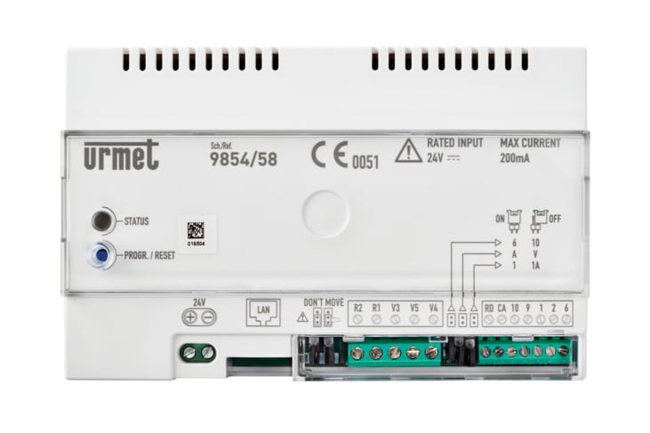 URMET - Dispositivo di inoltro di chiamata CallMe per sistemi analogici, con rinvio per 4+N canali. 9854/58