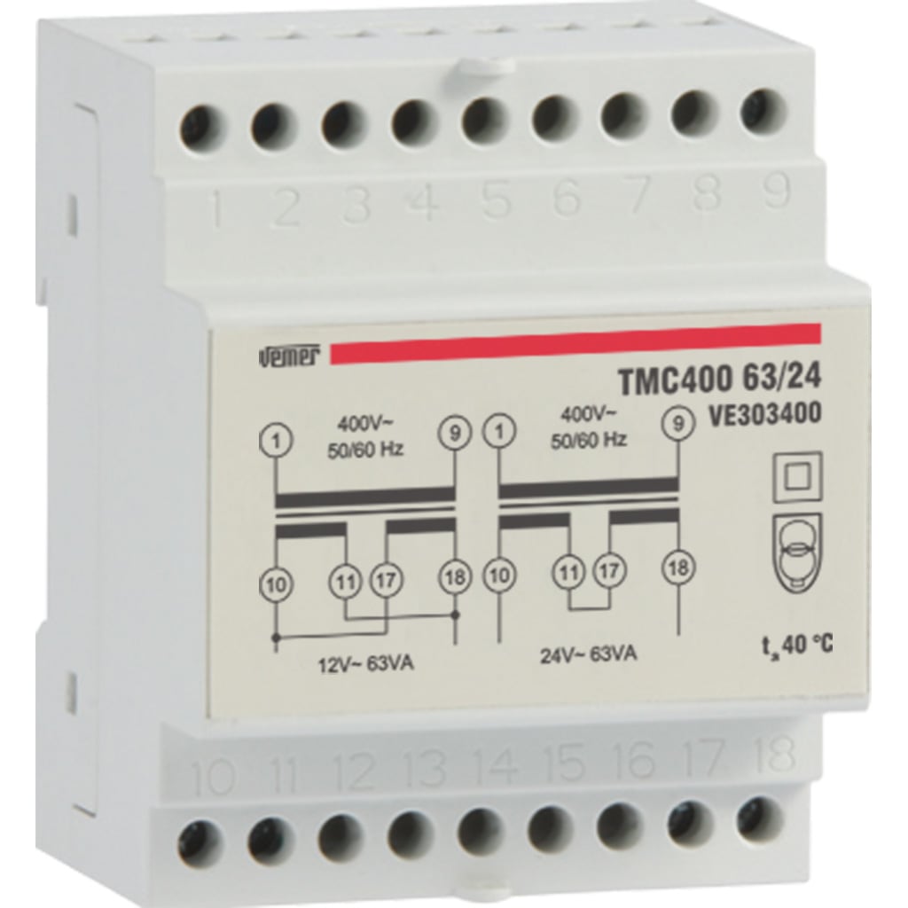 VEMER - TMC400 63/24 TRASF. 63VA CONT.400/12-24V