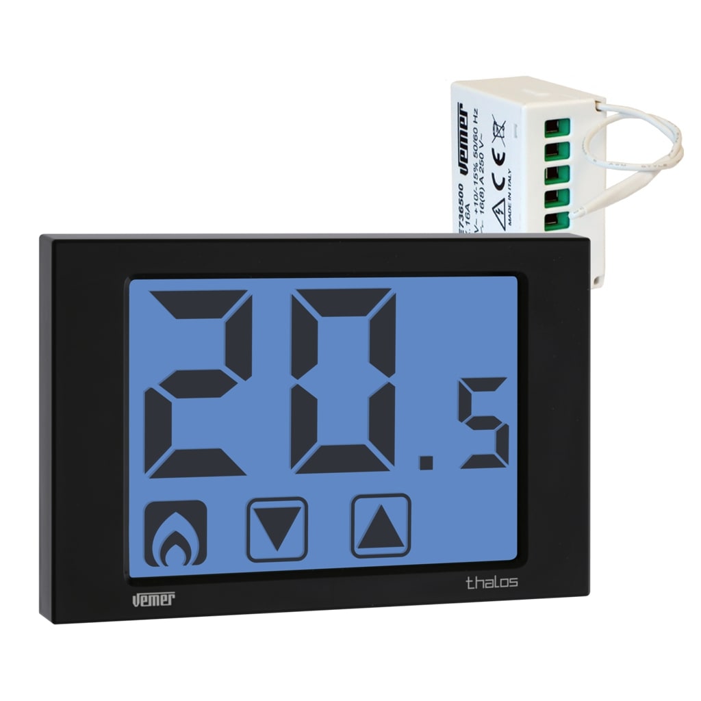 VEMER - SET THALOS RF NERO + ATTUATORE 1 CAN.