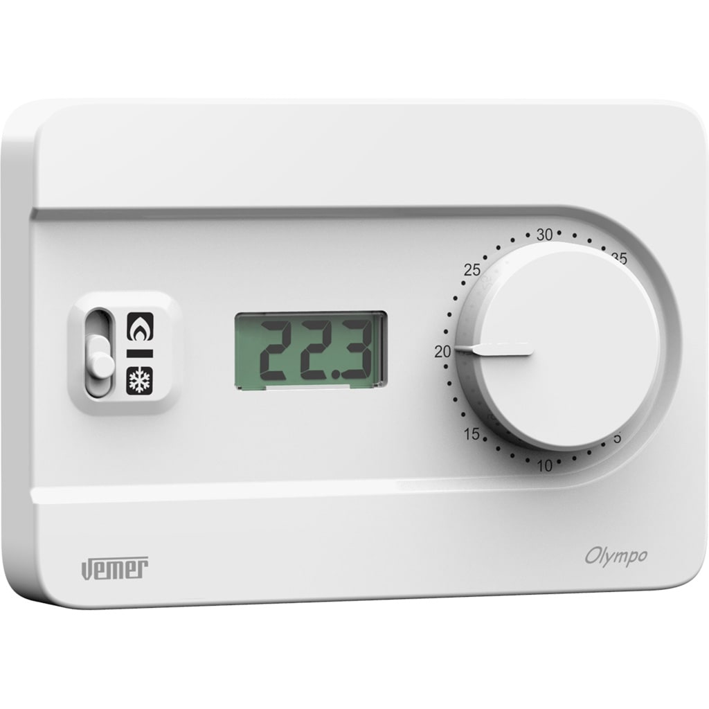 VEMER - OLYMPO LCD BIANCO TERM. C/MANOPOLA BATT.
