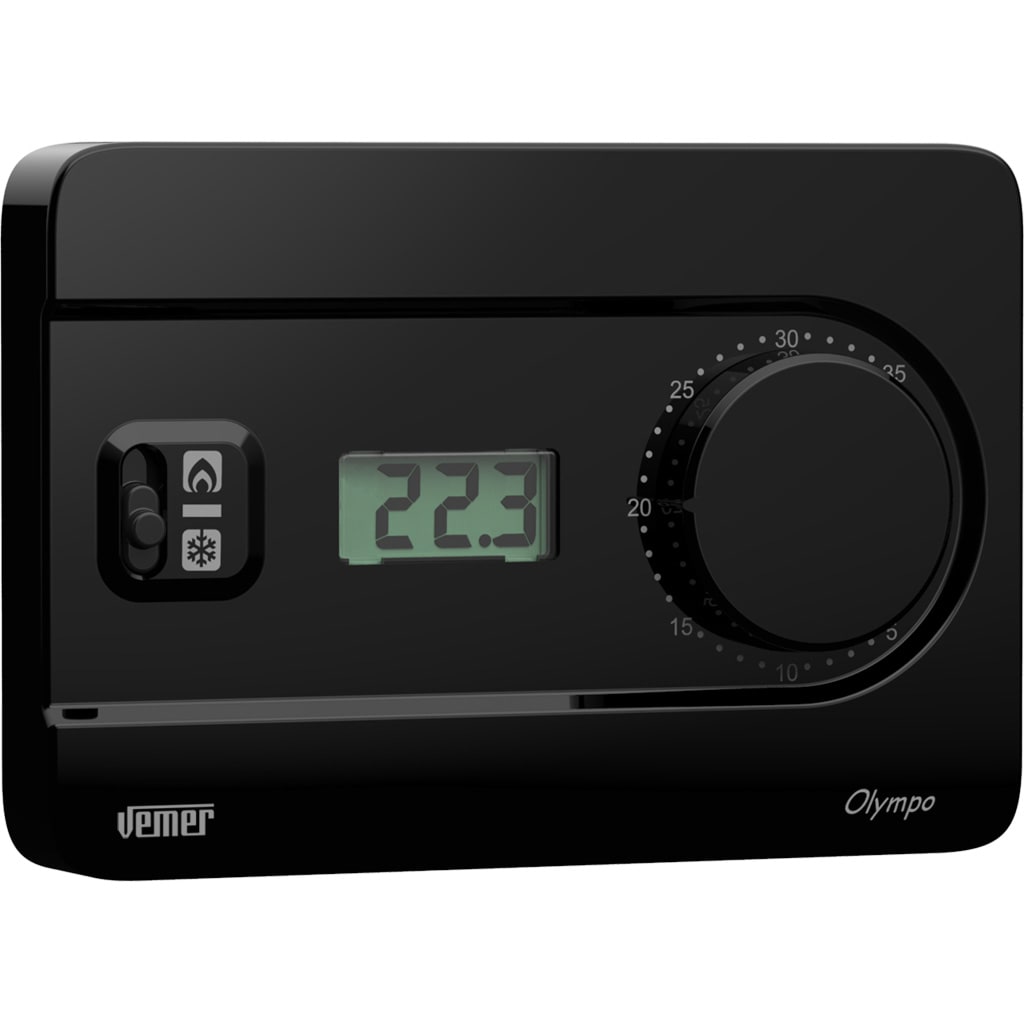 VEMER - OLYMPO LCD 230 NERO TERM. C/MANOPOLA