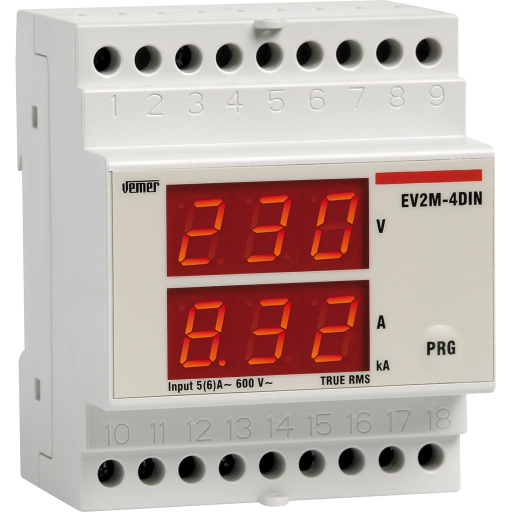 VEMER - EV2M-4DIN VOLTMETRO-AMPEROMETRO
