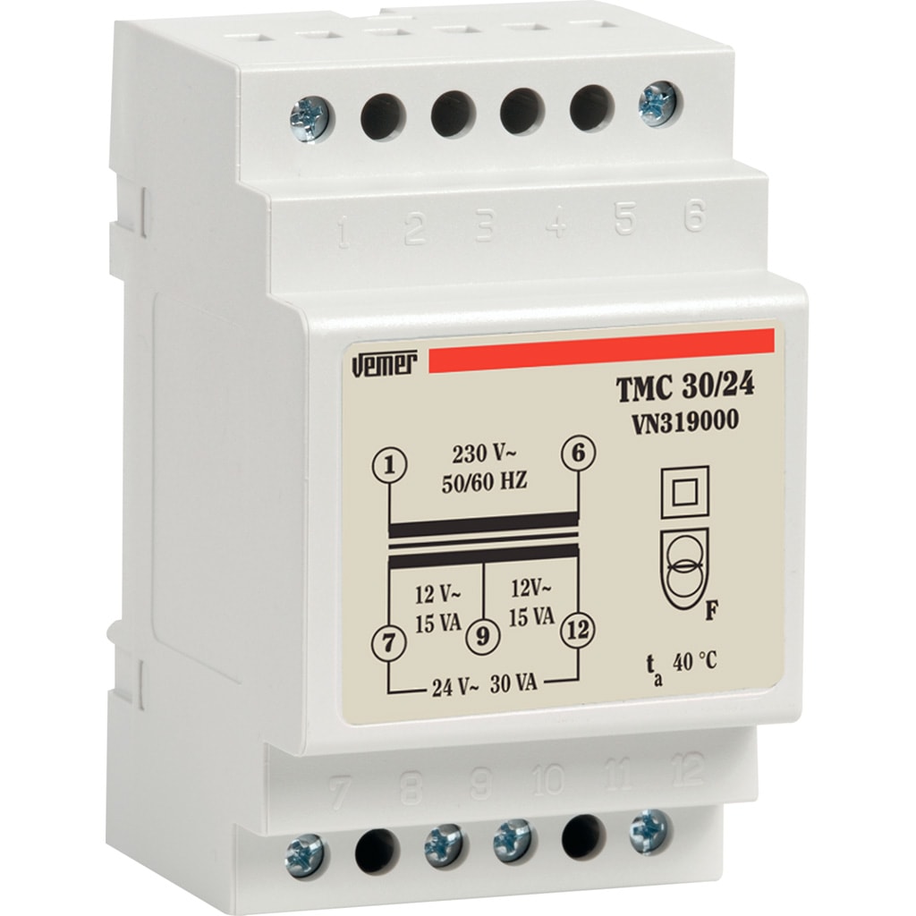 VEMER - TMC 30/24 TRASF. 30VA CON.230/0-12-24VAC
