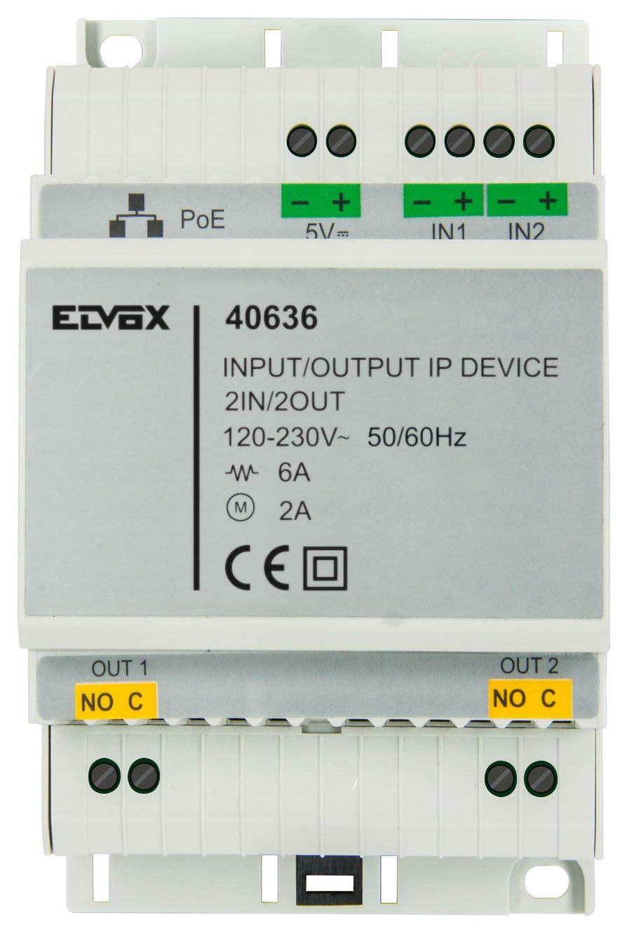 VIMAR - Dispositivo 2 Ingressi 2 Uscite Relè Standard IP 6A 230V Poe 5VDC Guida DIN 4 Moduli 17,5mm