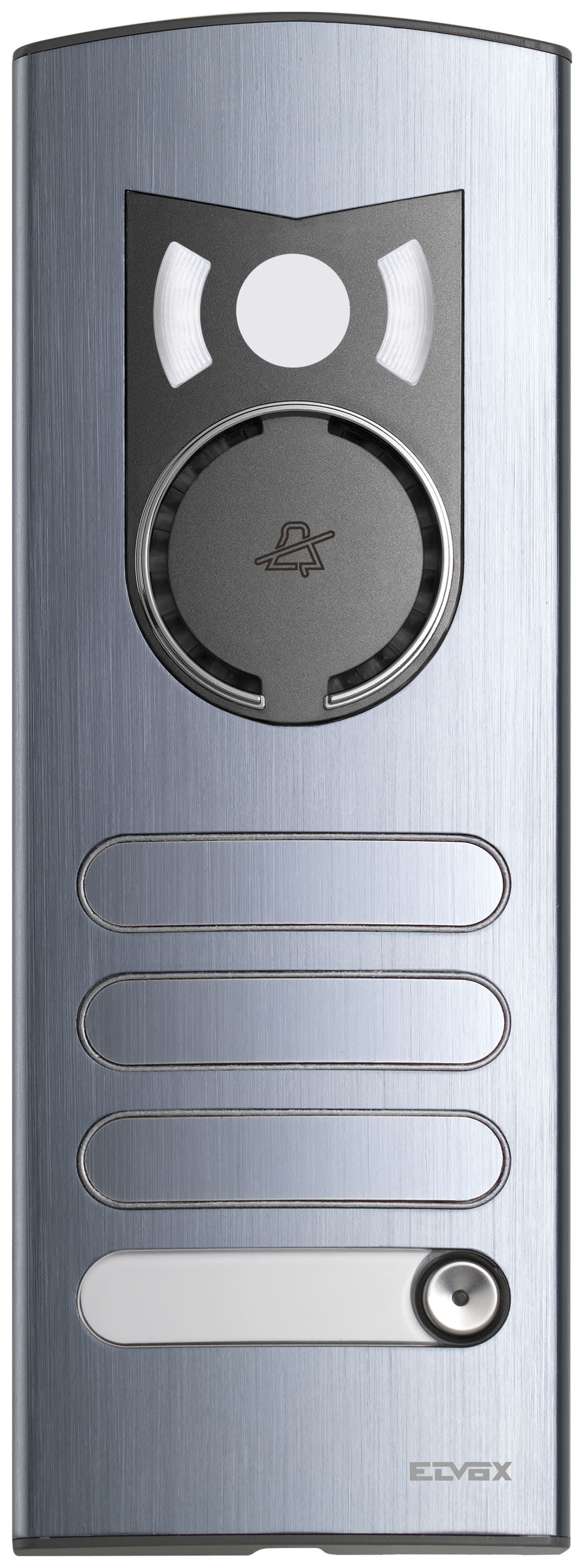 VIMAR - Placca A/V 2M 1 Tasto E 3 Copriforo Alluminio Anodizzato Elettrolucidato