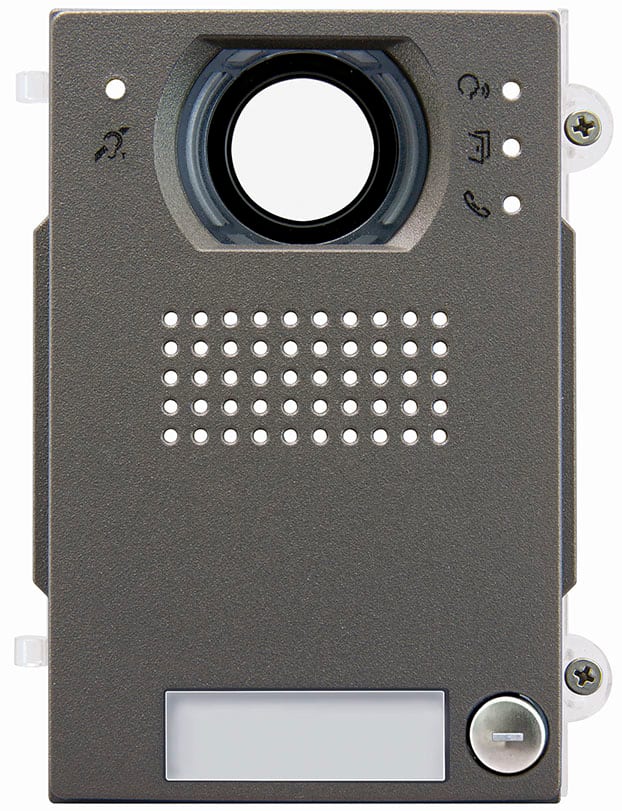 VIMAR - Modulo Frontale Audio/Video con Pulsante Teleloop per Protesi Acustiche, Pixel Heavy, Grigio Sablé - Protezione Impatti Esterni IK10, IP54