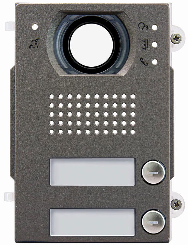 VIMAR - Modulo Frontale Audio/Video con 2 Pulsanti Teleloop per Protesi Acustiche, Pixel Heavy, Grigio Sablé - Protezione Impatti Esterni IK10, IP54