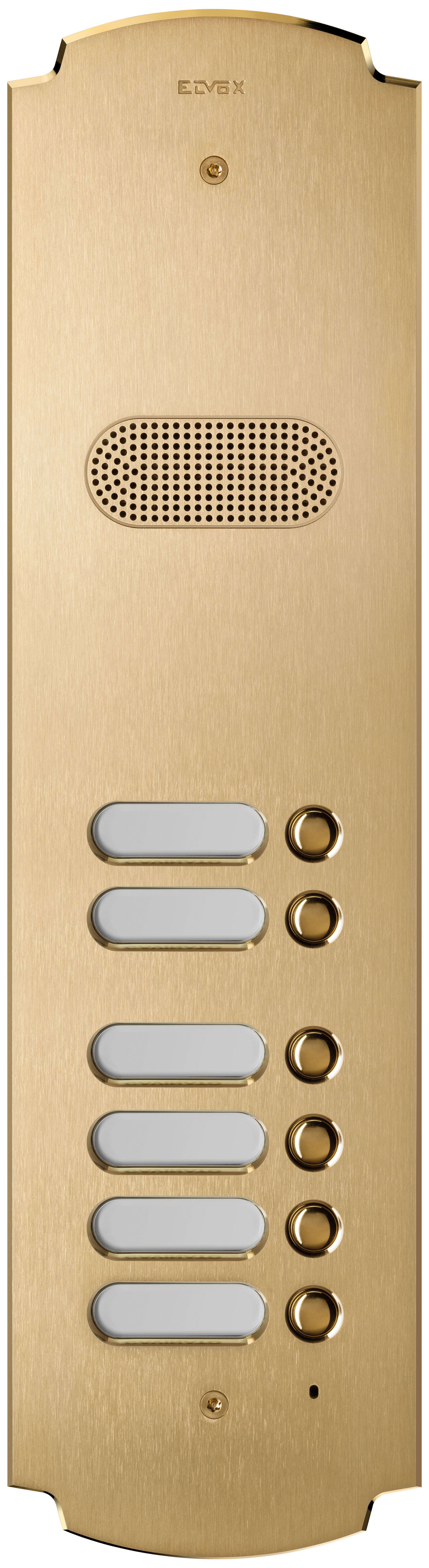 VIMAR - Placca Patavium 2F+ Audio 6 Pulsanti Ottone Satinato 3 Moduli