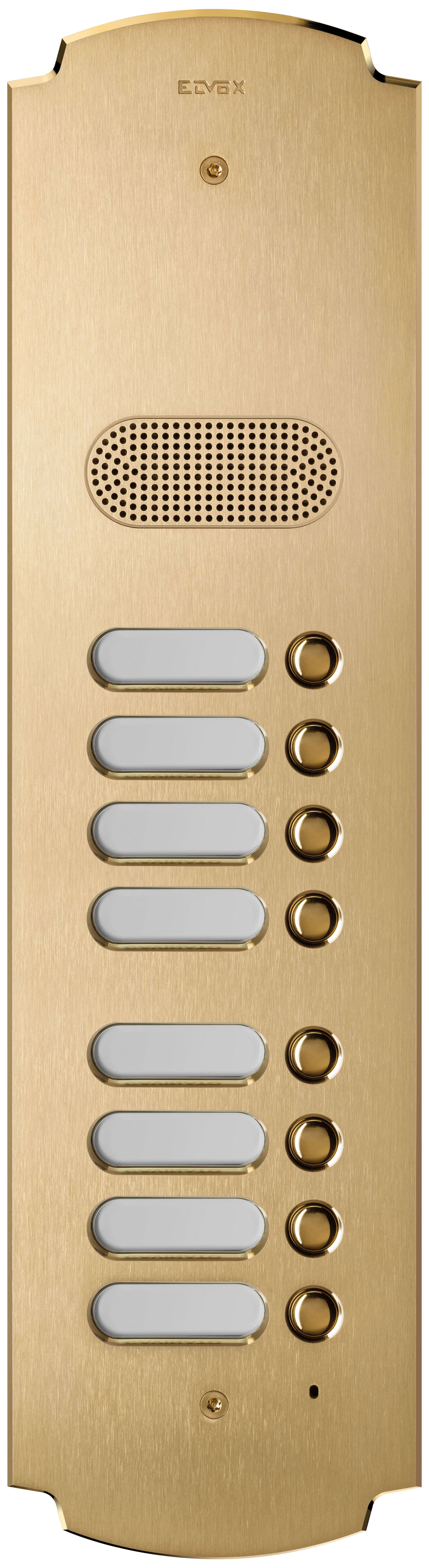 VIMAR - Placca Patavium 2F+ Audio 8 Pulsanti Ottone Satinato 3 Moduli