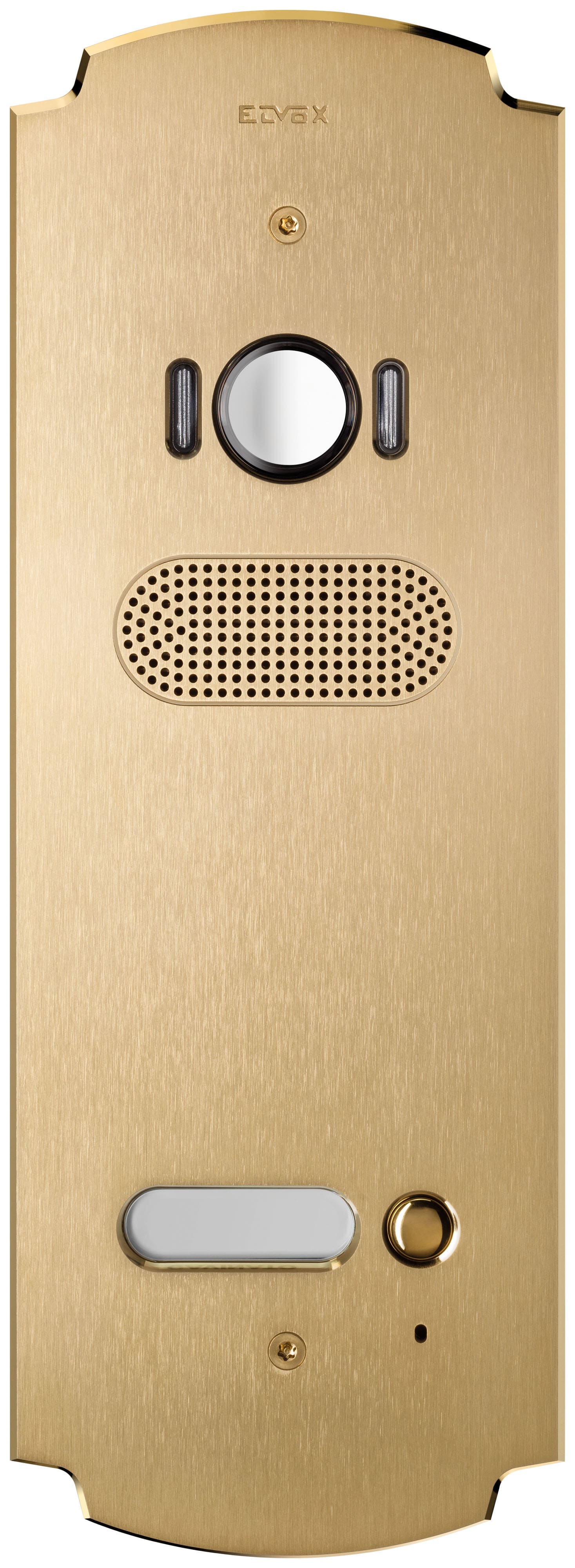 VIMAR - Placca Patavium 2F+ A/V 1 Pulsante Ottone - Audio Video 2 Moduli Con Pulsante Satinato