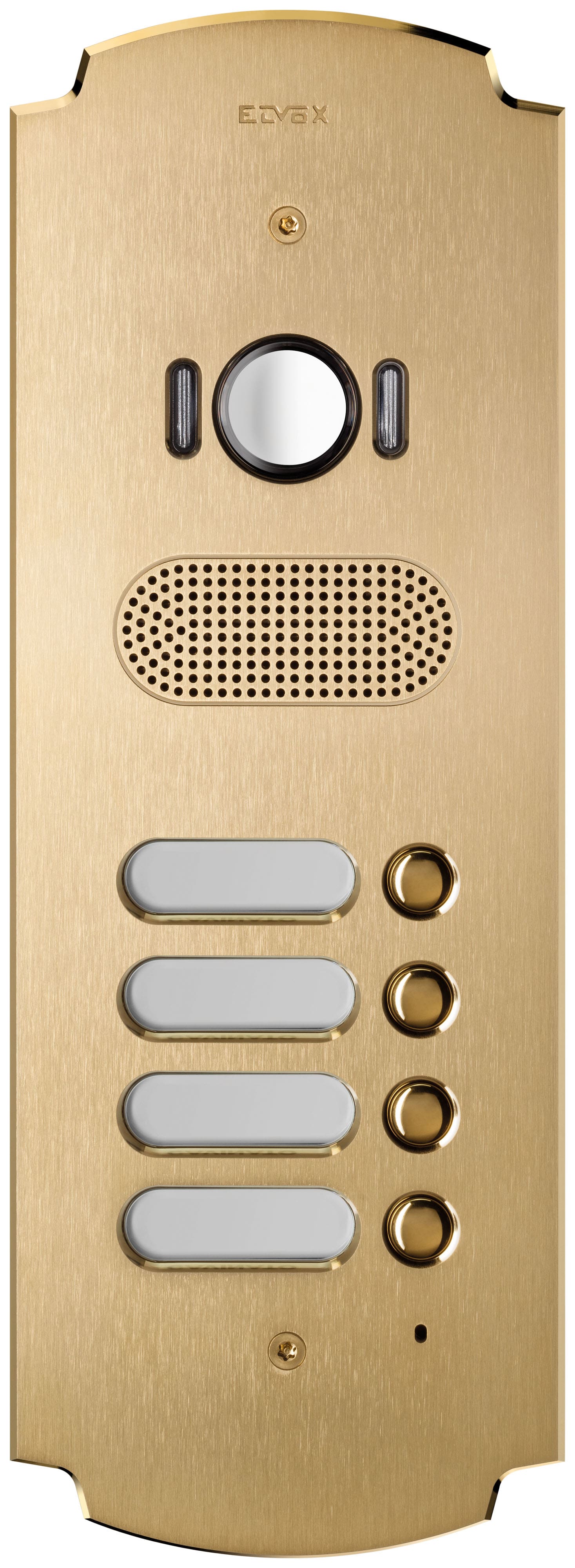 VIMAR - Placca Audio Video 2 Moduli con 4 Pulsanti Ottone Satinato Patavium