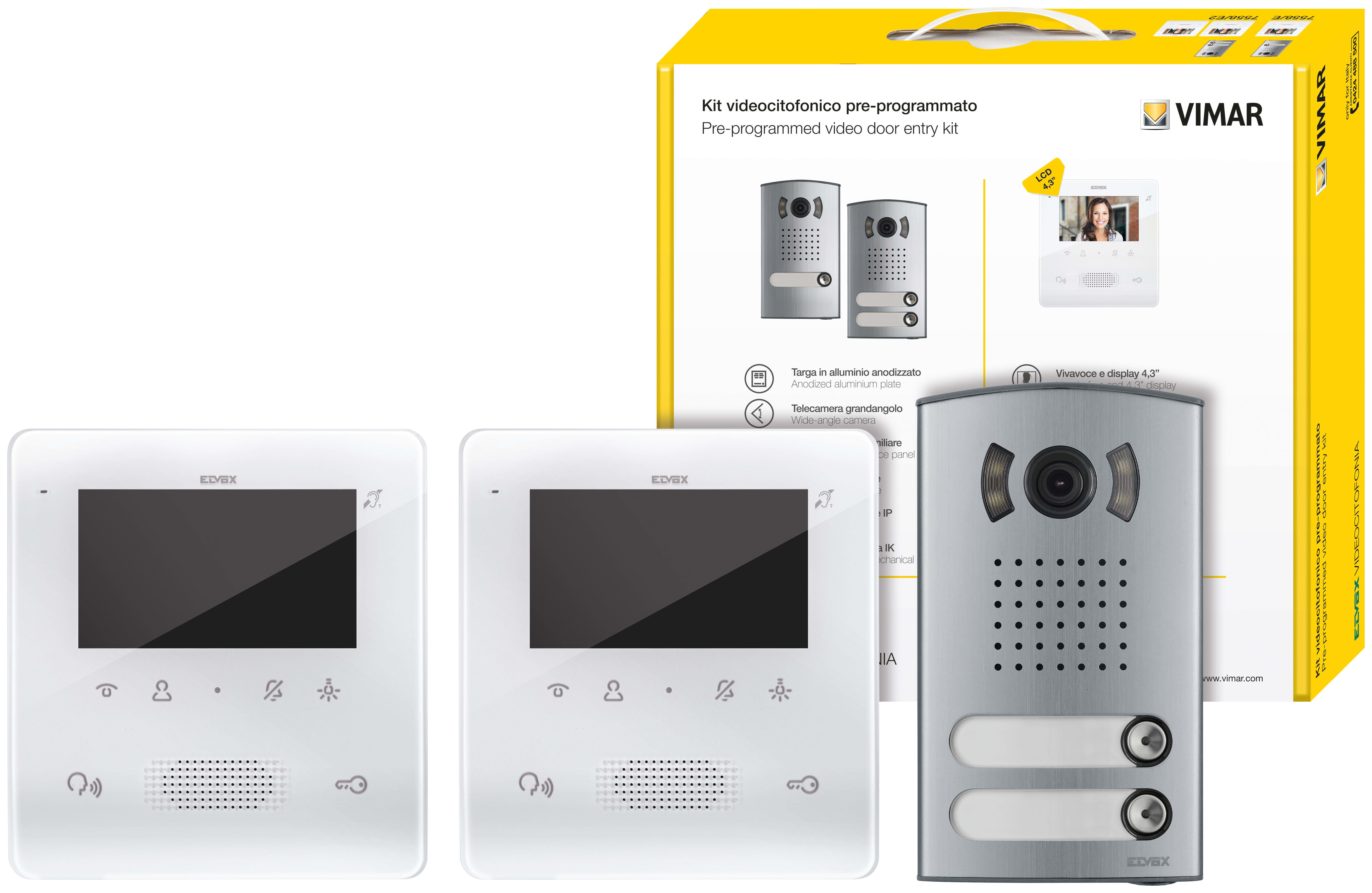 VIMAR - KIT VIDEO 2F+ BIFAM. TAB 4.3 VIVAVOCE