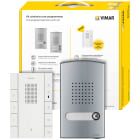 VIMAR - Kit Citofonico Monof Voxie 40547+40141 Due Fili Plus: Unità Elettronica Audio, Placca Bifamiliare, Citofono Vivavoce 7 Pulsanti, Alimentatore