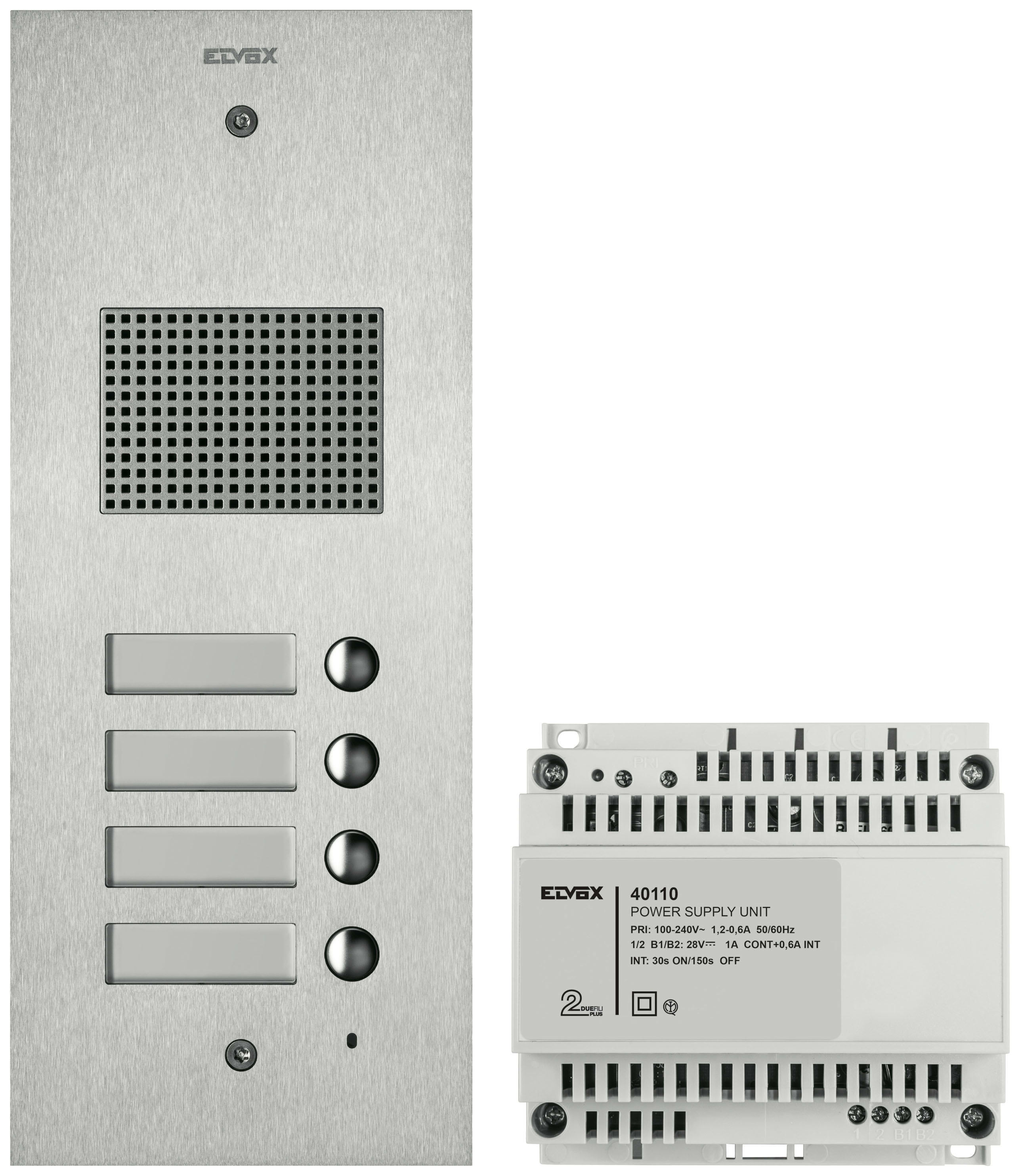 VIMAR - KIT STEELY 2F+ AUDIO 4 PULSANTI ACCIAIO