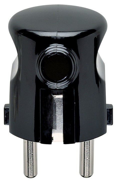 VIMAR - Spina 2P+T 16A Standard Tedesco e Francese, Uscita Cavo 90° - Nero