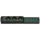 VIMAR - Presa Mobile Multipla 2P+T 16A 250V, 3 Uscite P30, 4 Uscite P17/11, Potenza 3680W, Nero