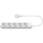 VIMAR - Presa Multipla Universale con Cavo Bianco, 5 Uscite Sicury Standard Italiano, 2P+T 16A 250V, 2M 3 Conduttori 1,5mm2, Spina S17, 3680W