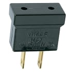 VIMAR - Adattatore 2P USA P10 Nero Sicury 125V Max 1500W Spina 15A Standard Americano Spinotti Piatti Presa Ø 4mm Interasse 19mm