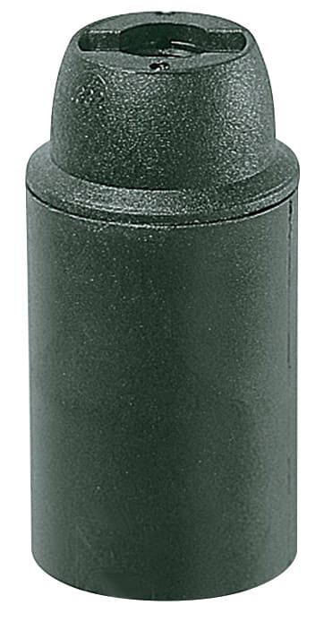VIMAR - Portalampada E14 Cappuccio Filettato Nero - Camicia Liscia Rinforzata Vetro