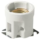 VIMAR - Portalampada E27 Corpo Porcellana Cilindrico Ø 50 Mm Metallica Isolata Piastrina Di Fissaggio Dritta Asole Di Fissaggio Ø 5,5X8 Mm Interasse 52 Mm