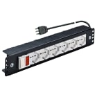 VIMAR - Pannello Universale Completo 6 Uscite Sicury 2P+T 16A 250V Interruttore Spia Luminosa Cavo 3G1,5mm2 Spina