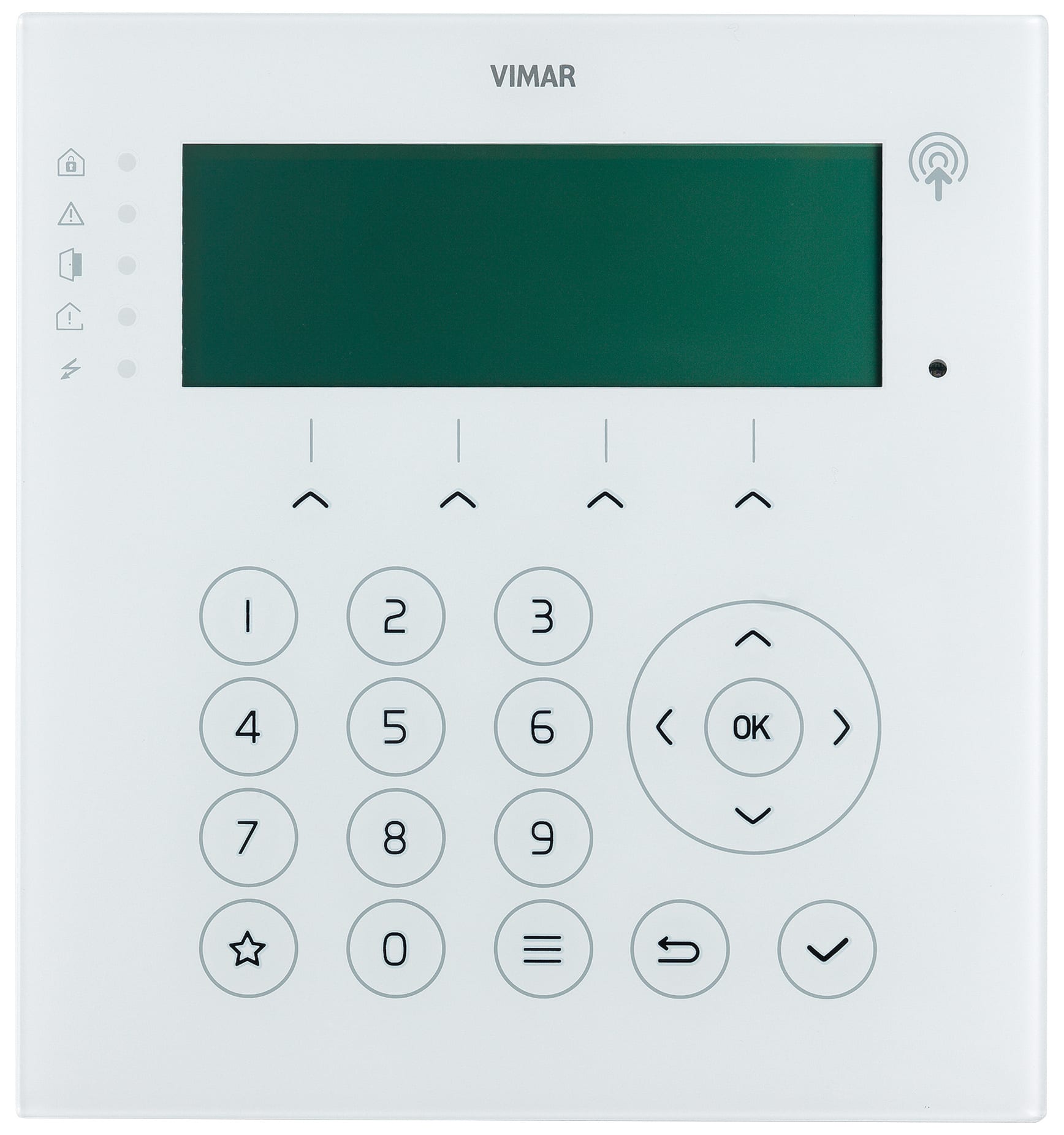 VIMAR - Tastiera Display Trasponder 2 Zone 12V 23 Tasti Retro-Illuminati 5 Led Stato Installazione Parete