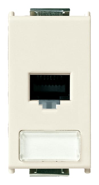 VIMAR - Presa RJ45 Cat6 UTP Netsafe 110 - Connettore Universale T568A/B, 8 Contatti, Morsetti Isolanti 110 - Modulo Speciale