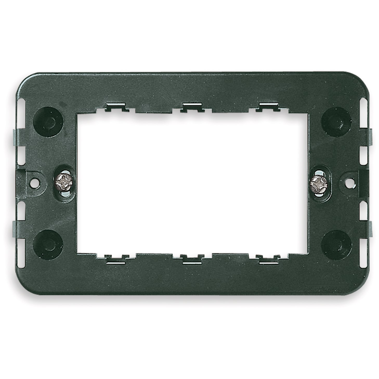 VIMAR - Supporto 3 Moduli Speciali con Viti per Scatole da Incasso Rettangolari Unificate o da Parete - Nero