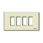 VIMAR - Placca 4M Avorio per Scatole Incasso Rettangolari Unificate 4 Moduli, Fissaggio a Scatto