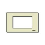 VIMAR - Placca 3 Moduli Speciale Resina Avorio per Scatole Incasso Rettangolari Unificate Fissaggio a Scatto Supporto 08531S