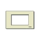 VIMAR - Placca 3 Moduli Speciale Resina Avorio per Scatole Incasso Rettangolari Unificate Fissaggio a Scatto Supporto 08531S
