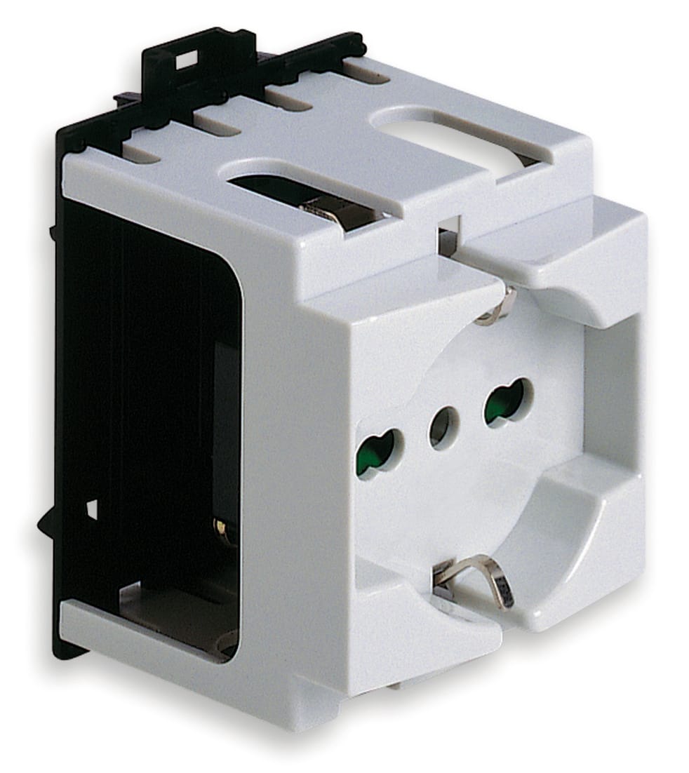 VIMAR - Presa Universale Guida Din Sicury 16A 250V Grigio Ral 7035
