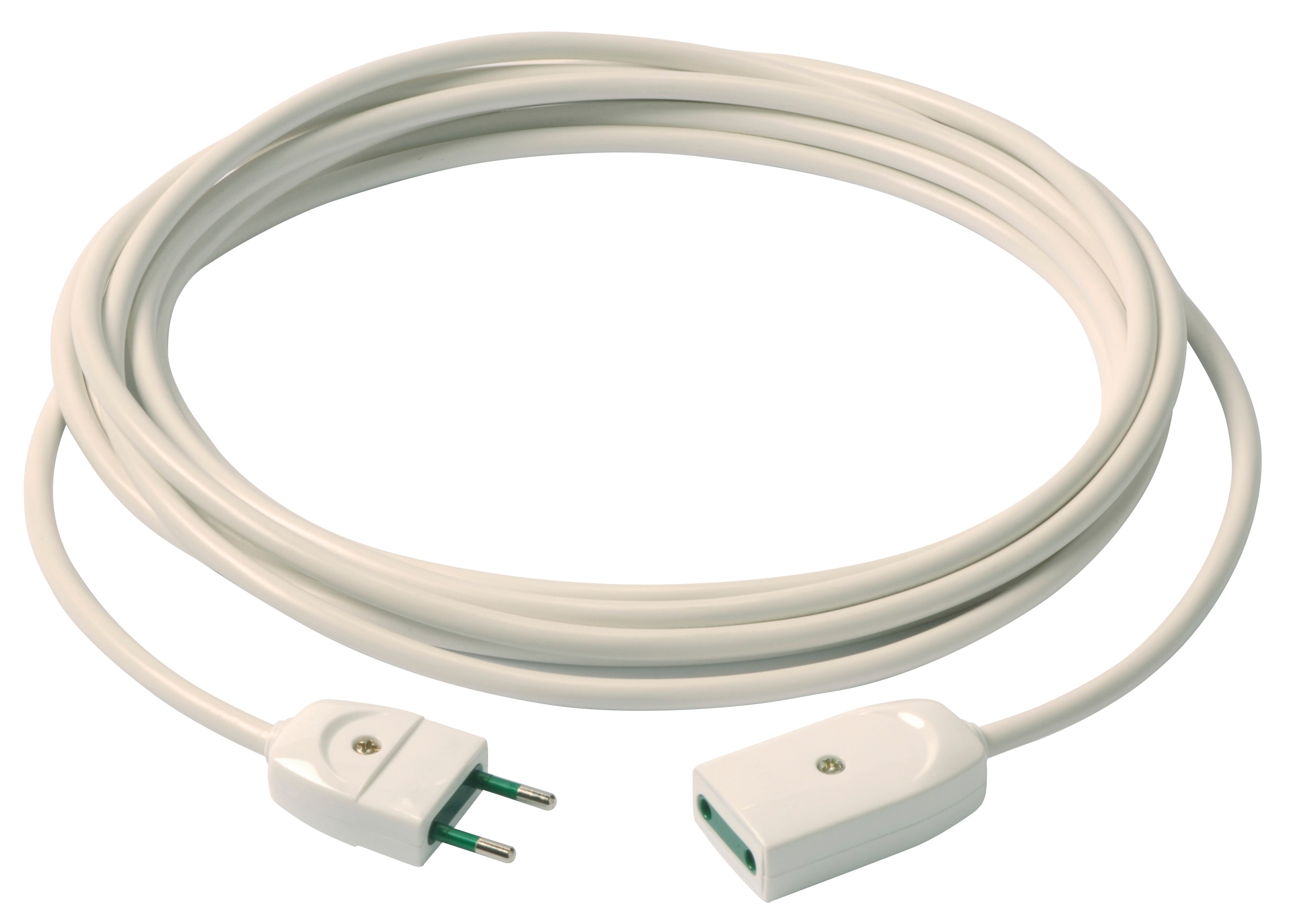 VIMAR - Cavo Prolunga 2X0,75 5M Bianco - Cordone Prolungatore Lineare 5 Metri H05Vv-F 2P 10 A 250 V~ Presa Sicury Potenza 2300 W